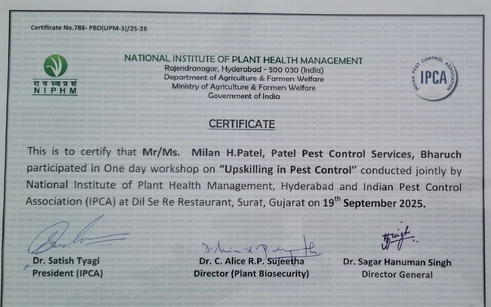 Certificate